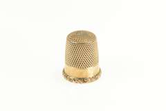 10K Yellow Gold Victorian Ornate Scroll Size 9 Thimble Sewing Tool