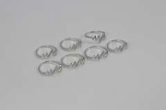 .925 Sterling Silver EKG Rings Lot of 40 Rings Various Sizes