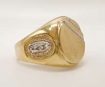 Men's 14kt Solid Yellow Gold & CZ Ring