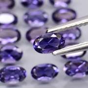 Stunning 4.08ct high luster blue violet Iolite set