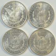 Choice BU 1883-O, 1885-O, 1889, & 1898 Morgan Silver Dollars