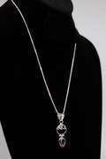 .925 Sterling Silver Pendant w/ Natural Amethyst Gemstones