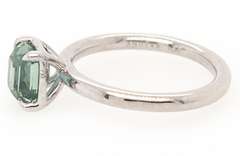 Anueva Emerald Cut Montana Sapphire Solitaire Ring in Platinum