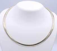 Vintage Italian 925 Sterling Silver Omega Necklace
