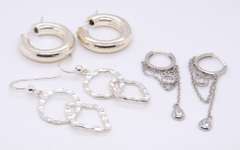 Group Lot of 3 Vintage 925 Sterling Silver Earrings