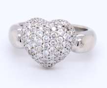 Handsome Platinum 2cts Diamond Heart Shaped Ring