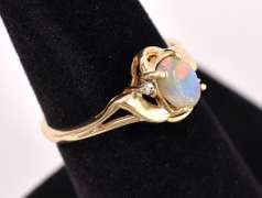 Darling Opal and Diamond Ring in Yellow Gold