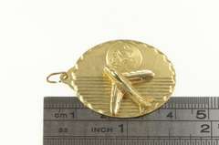 14K Yellow Gold 1961 Bon Voyage Airplane Travel Souvenir Charm/Pendant