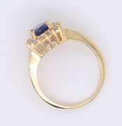 Romantic Yellow Gold oval Shaped Tanzanite and Diamond Ring