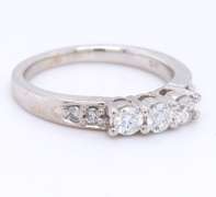 Divine White Gold Diamond Engagement Ring with Matching Band