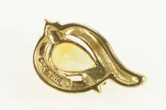 10K Yellow Gold Pear Citrine Diamond Accent Classic Wavy Pendant