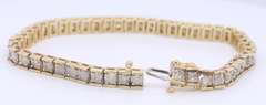 Dazzling Yellow Gold Diamond Tennis Bracelet