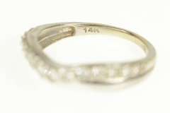 14K White Gold 0.42 Ctw Diamond Curved Layered Look Wedding Ring