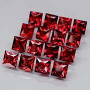 Set of 16 top red VS Garnets weighing 7.65 carats