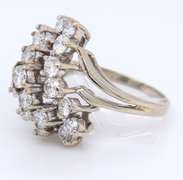 Sparkling White Gold Diamond Waterfall Ring