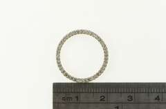 10K White Gold Round Diamond Circle Classic Journey Symbol Pendant