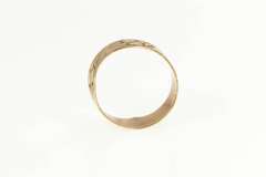 10K Yellow Gold 7.6mm Victorian Floral Rose Pattern Band Ring
