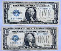 1928 &1928 A  $1 Funnyback Silver Certificates