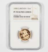 PF70 UCAM 1998 Great Britain 1 Sovereign - Graded NGC
