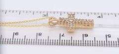 Dazzling Yellow Gold Diamond Cross Pendant on Chain