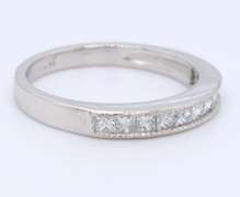 Vintage Platinum Channel Set Princess Cut Diamond Band