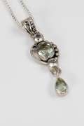 Sterling Silver Green Amethyst Gemstone Pendant