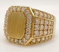 Men's 14kt Solid Yellow Gold & CZ Ring