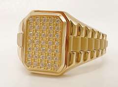 Men's 14kt Solid Yellow Gold & CZ Ring