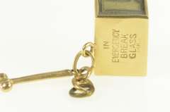 14K Yellow Gold Emergency $1 Dollar Cash Case Box Charm/Pendant