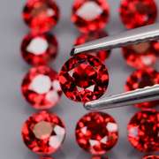 Premium 6.66ct solitaire cut cherry red Garnet set