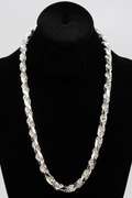 Sterling Silver Heavy Diamond-Cut Rope Chain 9.7mm Solid 925 Italy New Men's Necklace 24"