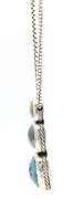 David Yurman Chiclet Diamond Hematite and Blue Topaz Pendant Necklace in Sterling