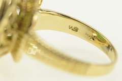 14K Yellow Gold Carved P Monogram Ornate Jade Cursive Initial Ring