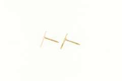 14K Yellow Gold Diamond Cut Cross Christian Faith Symbol Stud Earrings