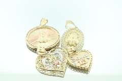 Fabulous Set of 4x 14kt Yellow Gold & CZ Pendants