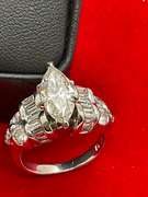 CERTIFIED LADIES 14K WHITE GOLD DIAMOND ENGAGEMENT RING. 2.77 CARATS.