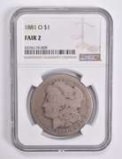 FAIR 2 1881-O Morgan Silver Dollar NGC Lowball Low Ball