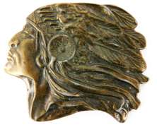 Indian Chief Brass Belt Buckle