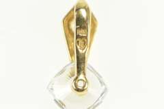 14K Yellow Gold Faceted Cushion Cubic Zirconia Geometric Pendant