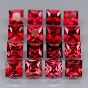 Set of 16 top red VS Garnets weighing 7.67 carats