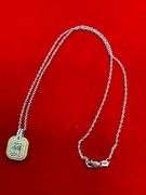 18K WHITE GOLD CHAIN WITH 18K GOLD AND DIAMOND PENDANT