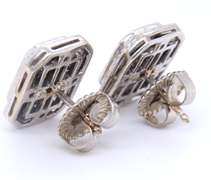 Incredible 18kt White Gold Sapphire and Diamond Invisible Set Earrings