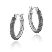 Black Diamond Hoop Earrings