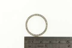 10K White Gold Diamond Encrusted Circle Journey Symbol Pendant