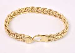 Brilliant Woven Style Bracelet in 14K Yellow Gold