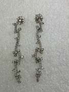 CERTIFIED 18K WHITE GOLD AND DIAMOND DANGLE EARRINGS