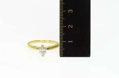 18K Yellow Gold 0.35 Ct Marquise Diamond Solitaire Engagement Ring