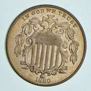1880 Shield Nickel - Extremely Low Mintage