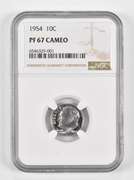PF67 CAM 1954 Roosevelt Dime - Graded NGC