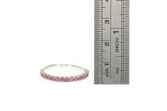 14K White Gold Natural Ruby Classic Stackable Wedding Band Ring